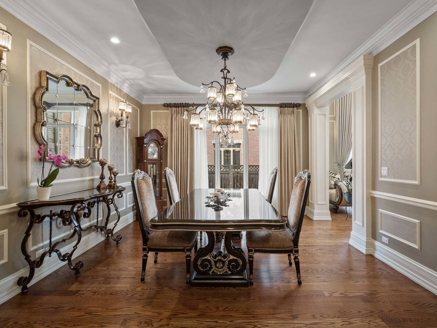 700 Greenwood Road Northbrook, IL 60062 - Photo 13 of 81 a view of a dining room with furniture wooden floor and chandelier
