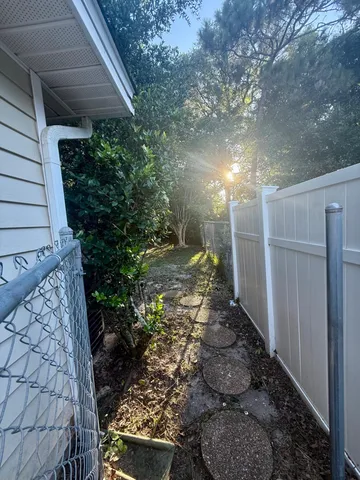 a backyard of a house