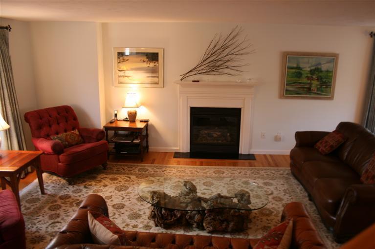 150 Blue Heron Road Wellfleet, MA 02667 - Photo 11 of 35 a living room with furniture rug and a fireplace