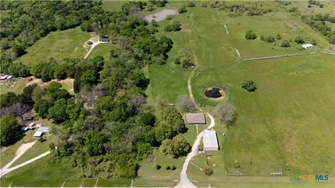 an aerial view of a residential houses