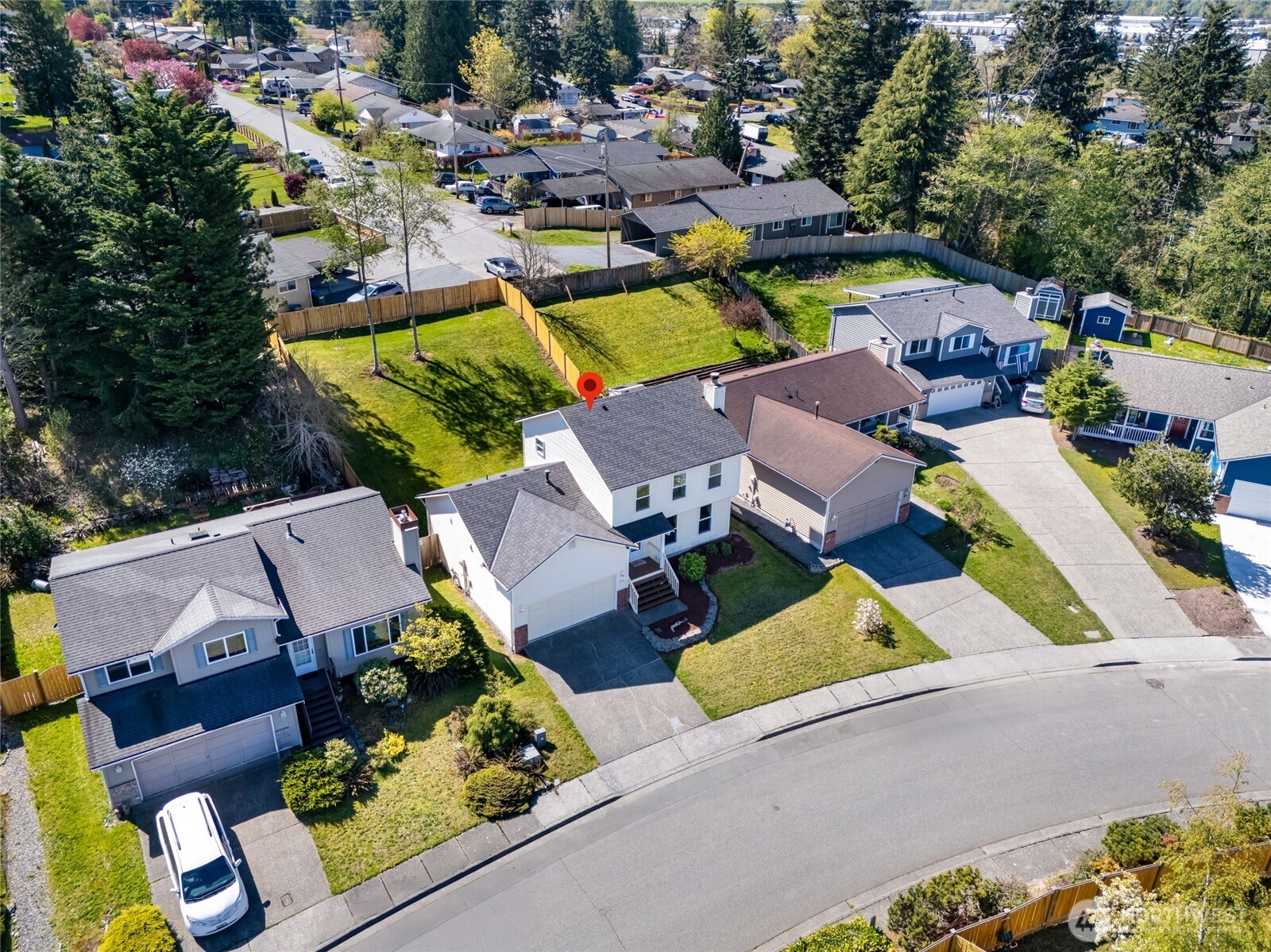14 60th Place Southeast Everett, WA 98203 - Photo 30 of 35 an aerial view of a house with swimming pool and outdoor space