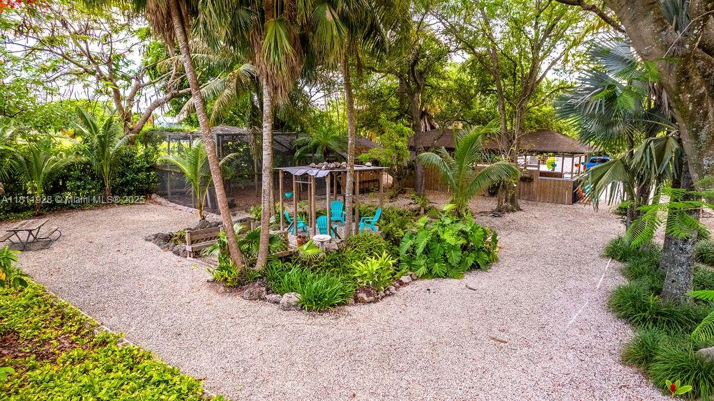 19700 Southwest 184th Street Miami, FL 33187 - Photo 46 of 52 a backyard of a house with lots of green space and fountain