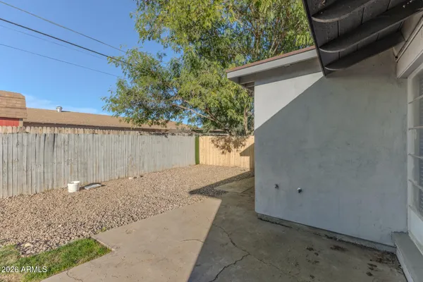 a backyard of a house