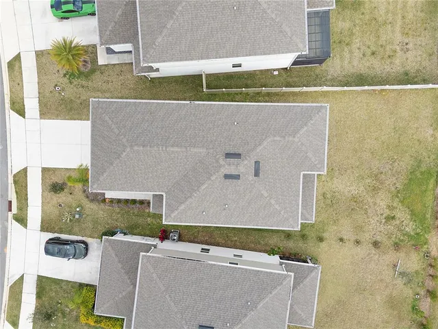 an outdoor space with furniture