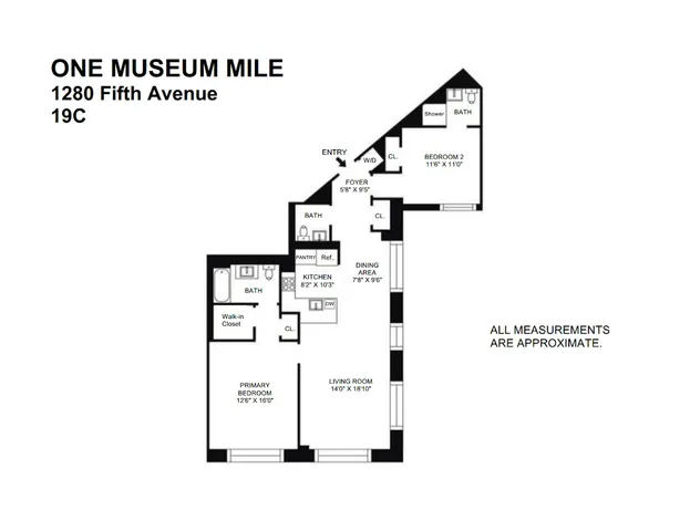 $1,815,000 | 1280 5th Avenue, Unit 19C | Upper Carnegie Hill