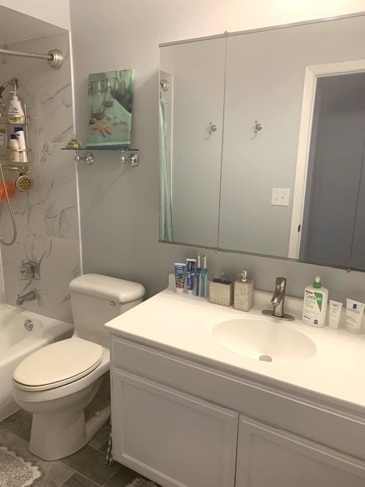 810 North River Road, Unit 3C Mount Prospect, IL 60056 - Photo 18 of 21 a bathroom with a sink a toilet and shower