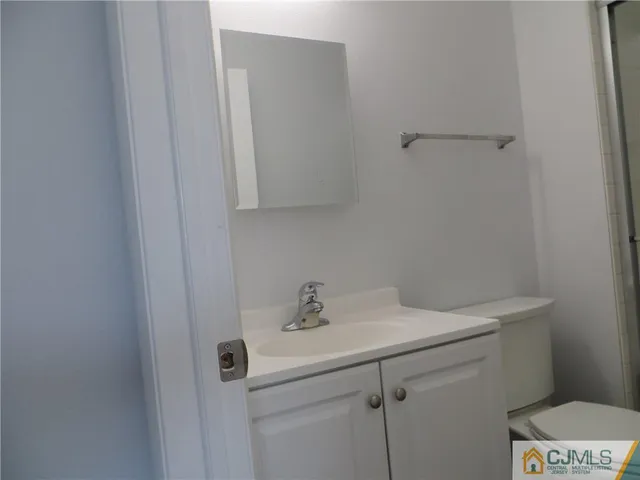 a bathroom with a sink a toilet and vanity