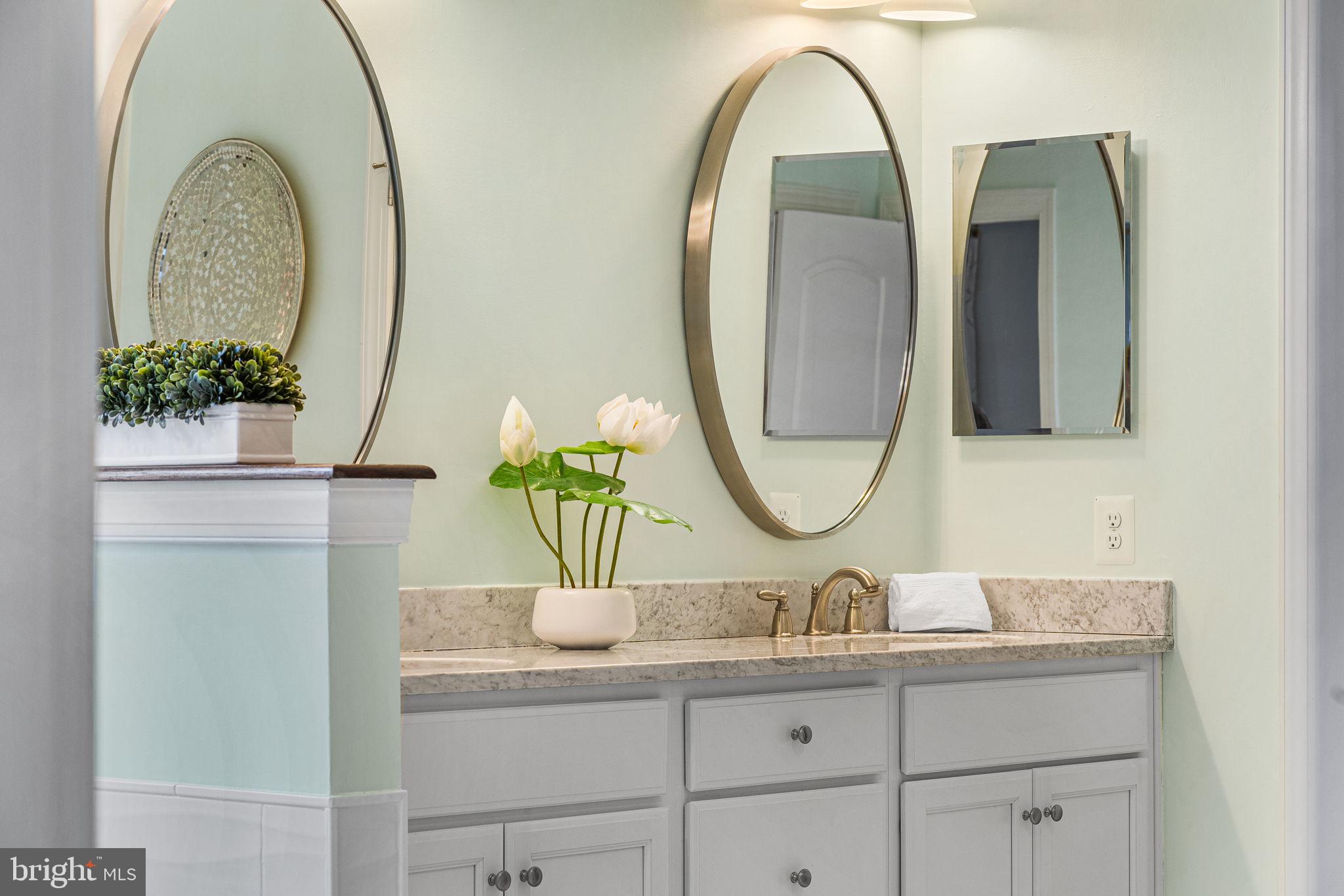 1232 Shenandoah Road Alexandria, VA 22308 - Photo 31 of 50 a bathroom with a double vanity sink and a mirror