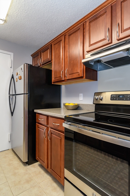 46 Silver Hill Lane, Unit 1 Natick, MA 01760 - Photo 6 of 11 a kitchen with stainless steel appliances granite countertop a refrigerator and a stove top oven