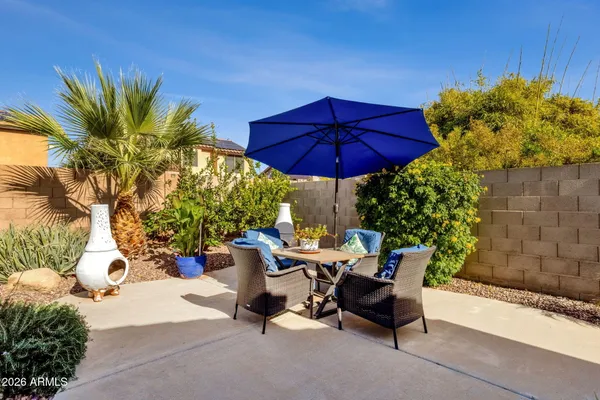 a view of outdoor space with seating area