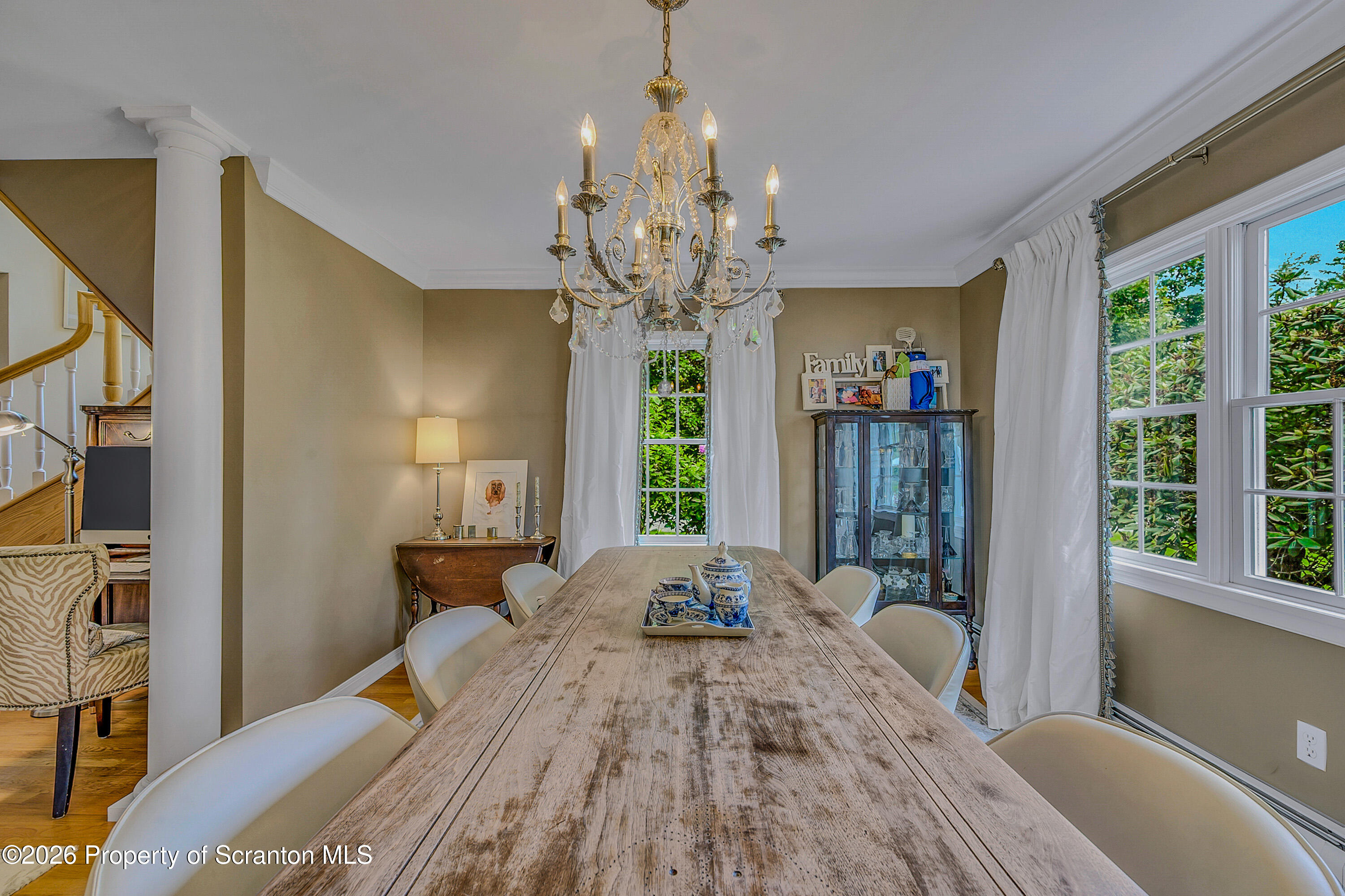 330 Glenburn Road Clarks Green, PA 18411 - Photo 23 of 69 a spacious bedroom with a bed and a chandelier