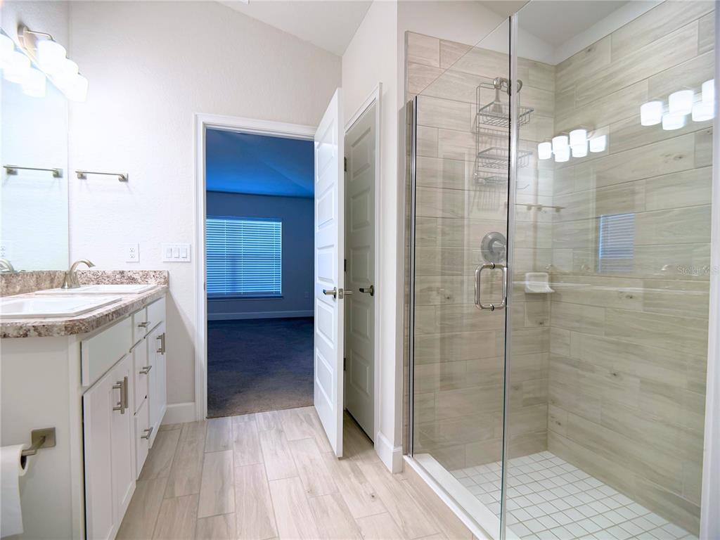 4549 Southeast 25th Loop Ocala, FL 34480 - Photo 13 of 25 a bathroom with a shower sink and mirror