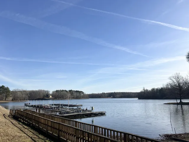 a aerial view of a house with a lake