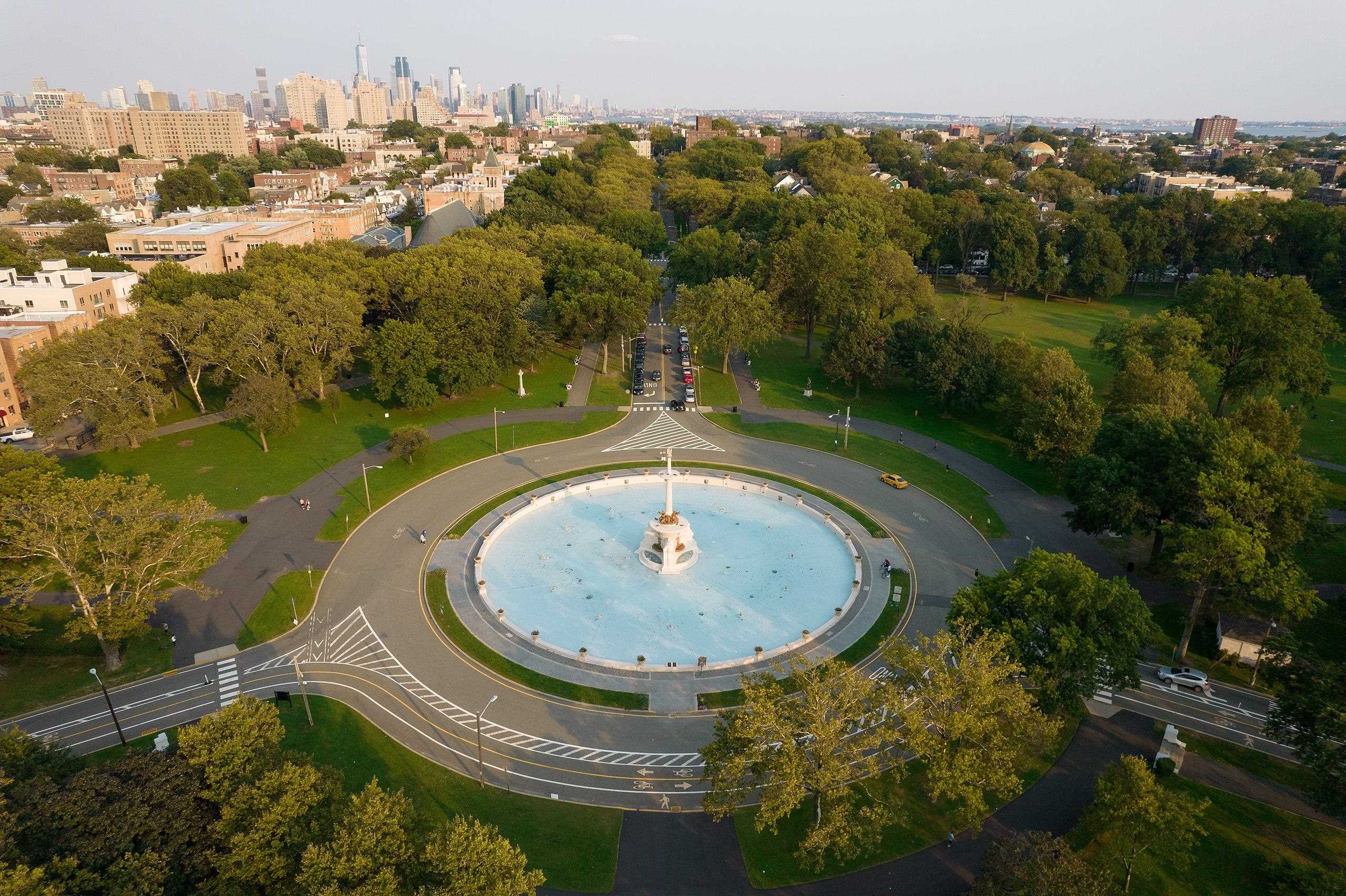 277 Harrison Avenue, Unit E6 Jersey City, NJ 07304 - Photo 14 of 14 an aerial view of a house with outdoor space and trees all around