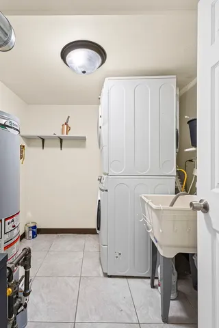 a room with a table and chairs