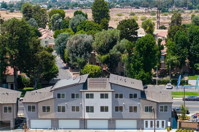a view of a city with tall buildings
