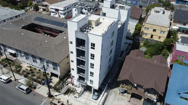 an aerial view of a building