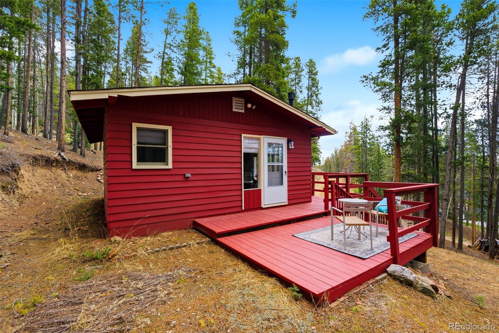 154 Apache Road Evergreen, CO 80439 - Photo 19 of 30 a roof deck with a table and chairs