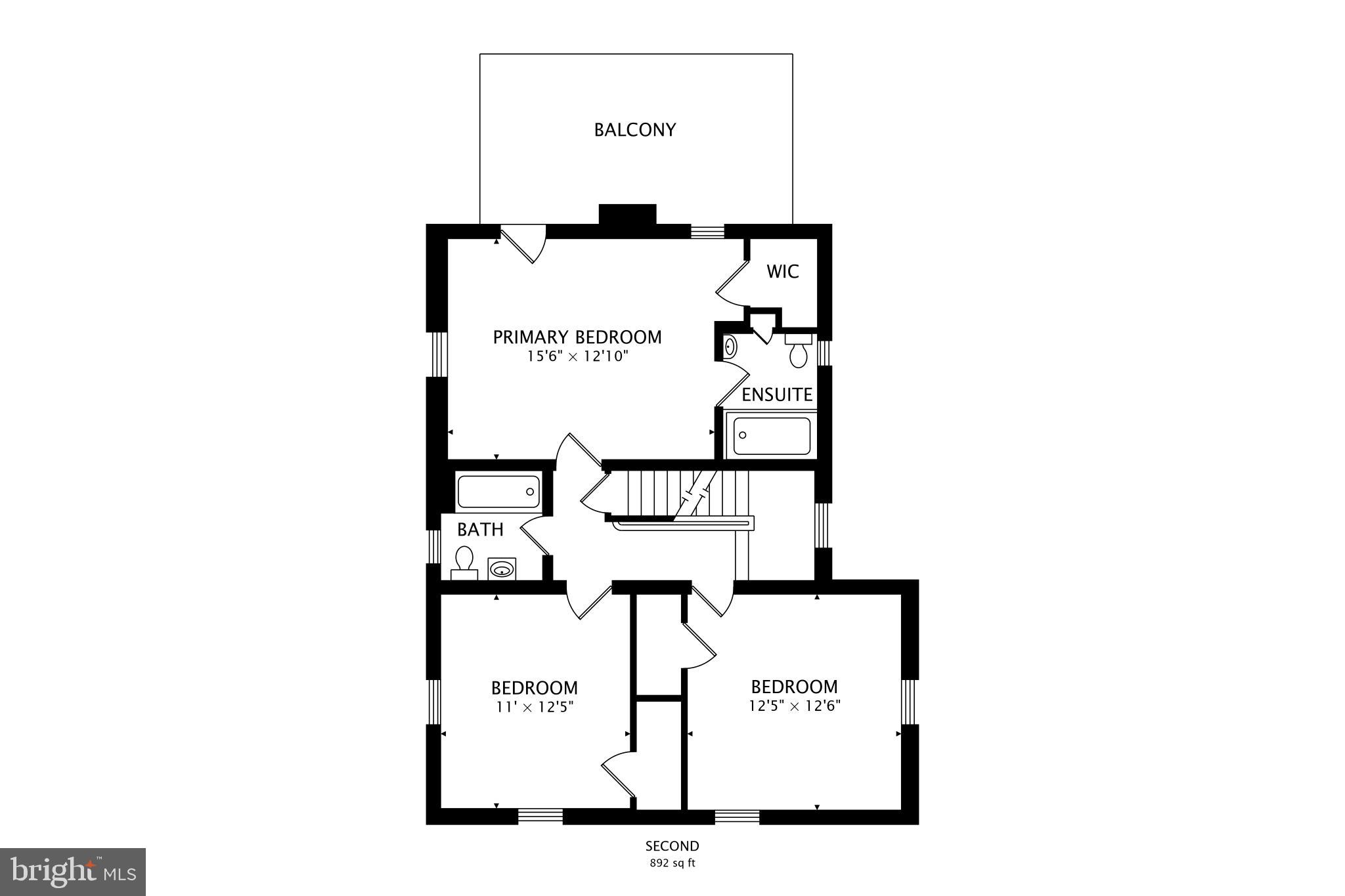 1355 Kalmia Road Northwest Washington, DC 20012 - Photo 38 of 41 Upper level floor plan