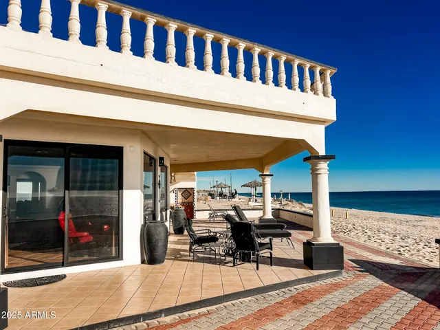 a view of ocean from a balcony