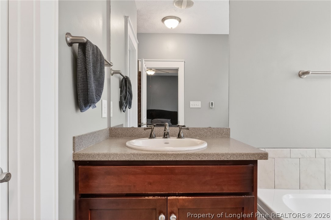 124 Riviera Lane Sanford, NC 27332 - Photo 22 of 45 a bathroom with a sink and a mirror