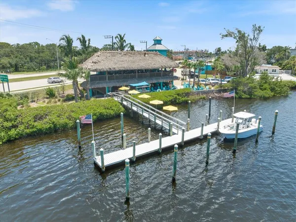 a view of a lake with a terrace