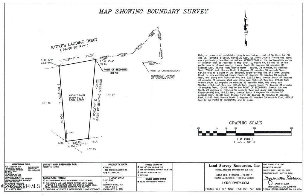 397 Stokes Landing Road St. Augustine, FL 32095 - Photo 3 of 18 Survey_397 Stokes Landing Rd.