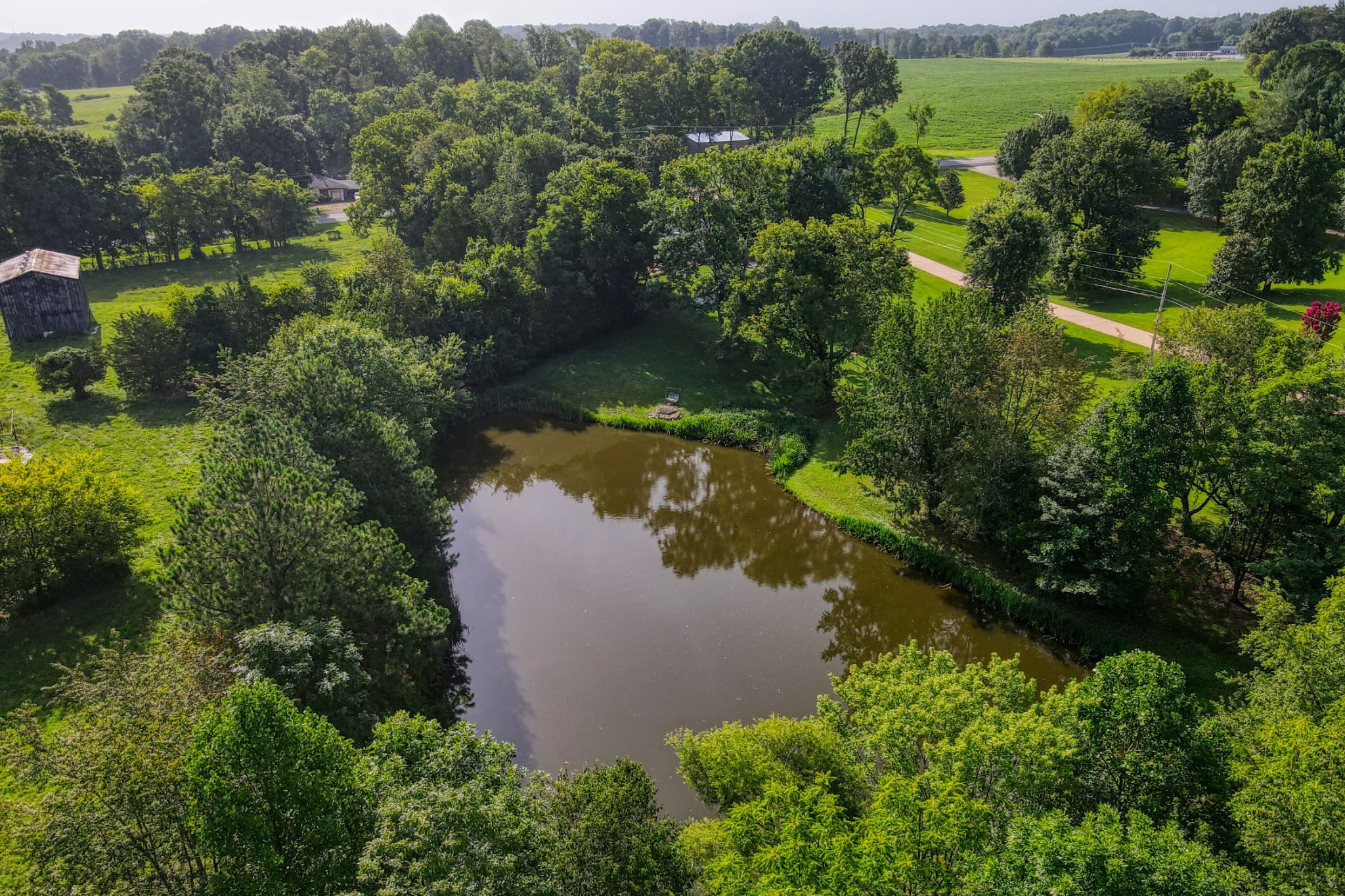 4644 East Robertson Road Cross Plains, TN 37049 - Photo 43 of 56 an aerial view of a house with a yard and lake view