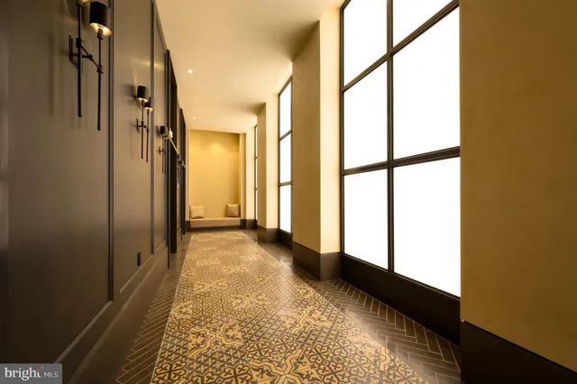 a view of hallway with a window