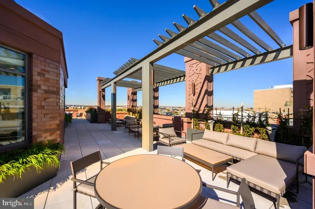 a outdoor space with furniture