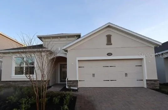 a view of a house with garage