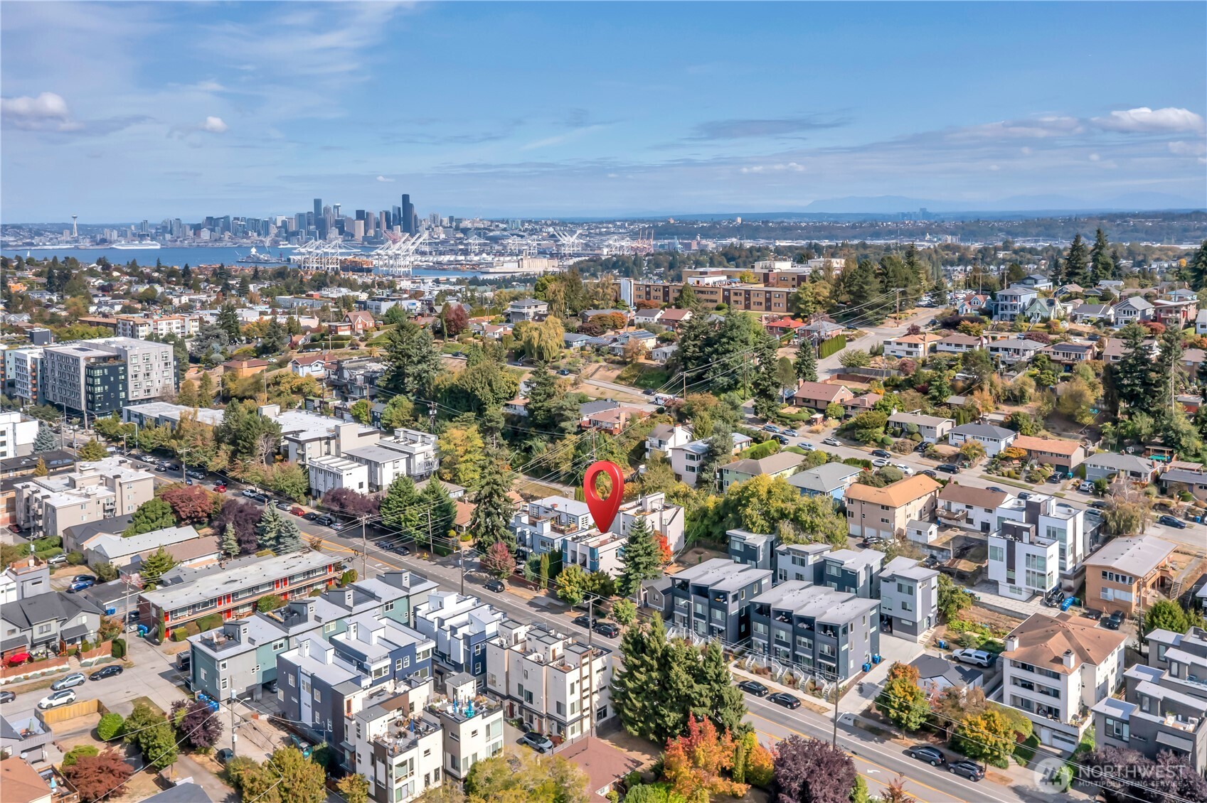 5008 Fauntleroy Way Southwest, Unit B Seattle, WA 98136 - Photo 33 of 36 an aerial view of multiple house with yard