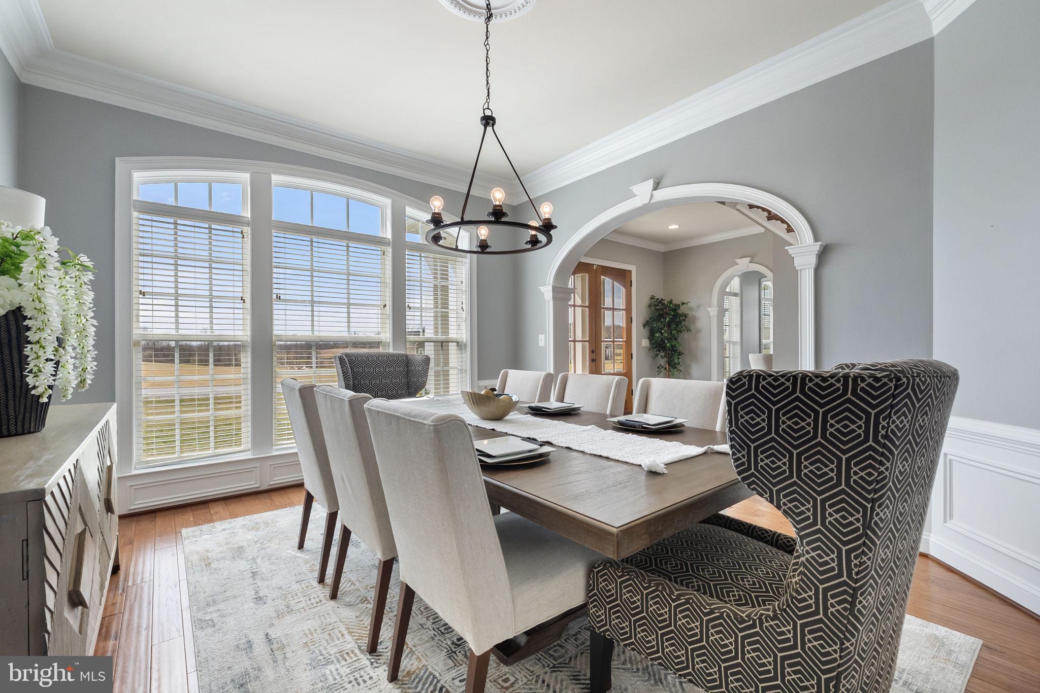 18482 Wild Raspberry Drive Purcellville, VA 20132 - Photo 23 of 143 a dining room with furniture a rug and a chandelier