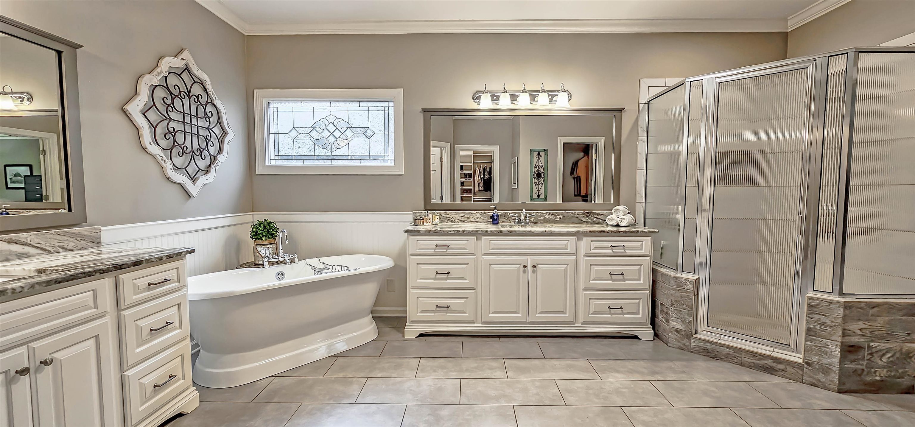 1715 John Ridge Drive Collierville, TN 38017 - Photo 21 of 37 Luxury Primary Salon Bath will dare you to leave, So Relaxing with Soaker Tub, Huge walk-in Shower with His & Her Vanities!