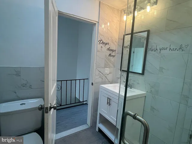 a bathroom with shower