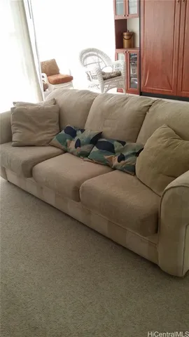 a close up of a couch