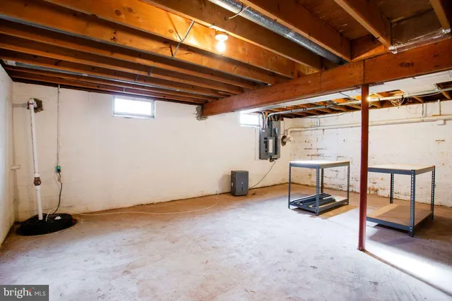 a view of a room with water heater