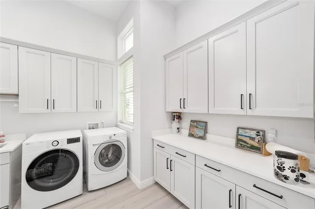 a view of a lake with a big yard