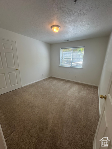 8196 North Cedar Springs Road, Unit 2 Eagle Mountain, UT 84005 - Photo 13 of 22 Empty room featuring a textured ceiling and carpet floors