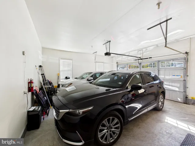 a car parked in a garage