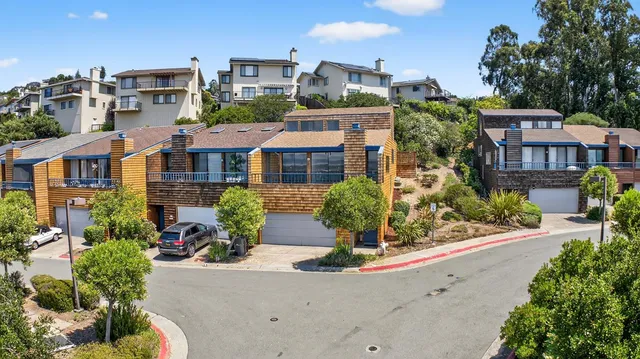 an aerial view of multiple houses