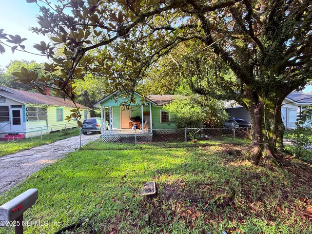 a view of house with backyard