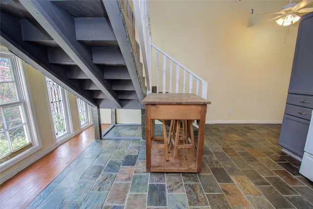a view of entryway with wooden floor