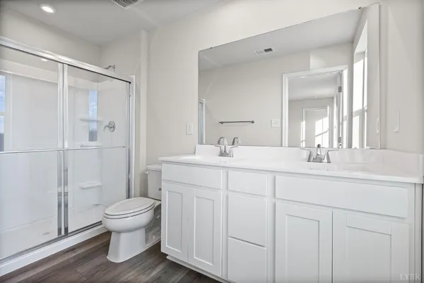 an empty room with closet area