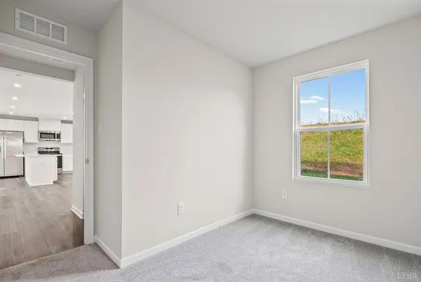 an empty room with a window