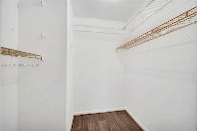 a view of small space with racks on the wall