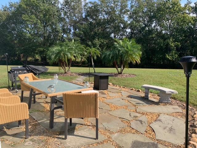 2841 Banyan Hill Lane Land O' Lakes, FL 34639 - Photo 17 of 20 a backyard of a house with table and chairs