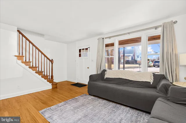 a view of a livingroom with a staircase