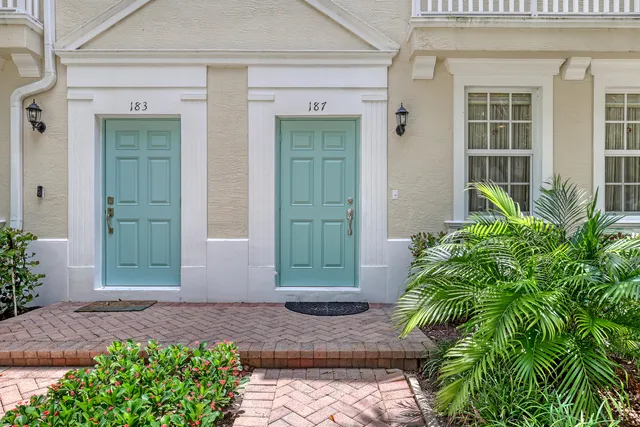 front view of a house with a white door