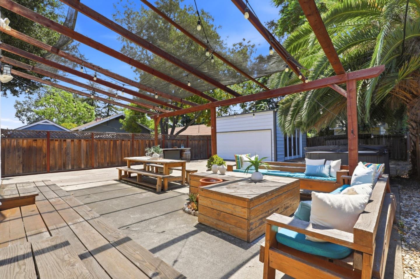 140 Second Street Gilroy, CA 95020 - Photo 28 of 33 a view of a backyard with sitting area